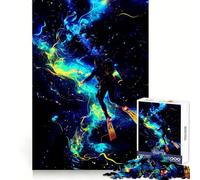 Neon Abyss︰ Diver in Motion 1000 Piece Jigsaw Puzzles for Adults Teenagers Logic Toy Relax Time Precision Cut (50x75cm)