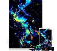 Neon Abyss︰ Diver in Motion 1000 Piece Jigsaw Puzzles for Adults Teenagers Mind Puzzle Stress Free Art Assembly Thoughtful Gift (38x52cm)