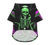 Neon Aliens 80s Classic Dog Clothes Cat Shirt Puppy Costume Button Tshirt Summer