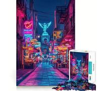 Neon Angel Alley, Mexico Jigsaw Puzzles for Adults 1000 Piece Logic Boost Toy Group Joy Premium Edge Bday Surprise (50x75cm)
