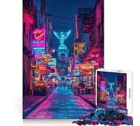Neon Angel Alley, Mexico Jigsaw Puzzles for Adults1000 Pieces Focus Brain Toy Relax Time Tight Edge Santa Wish Pick (38x52cm)