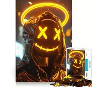Neon Angel Smiley 1000 Piece Jigsaw Puzzle for Adults Logic Toy Relaxing Fun Design Assembly Santa Wish Gift (38x26cm)