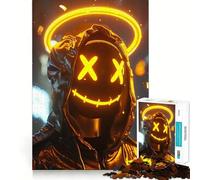 Neon Angel Smiley Jigsaw Puzzle for Teenagers 1000 Pieces Memory Gain Calm Relax Design Assembly Classic Gift (50x75cm)
