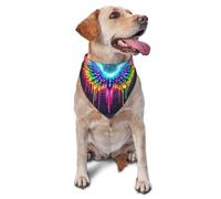 Neon Angel Wings Glow Brightly Printed Graphic Pet Triangle Scarf For Dogs & Cats, Adjustable Cute Pet Bandana For & Photo Shoots