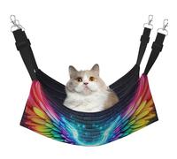 Neon Angel Wings Glow Brightly Printed Pet Hammock - Sleeping Hammock For Cats, Rabbits, Ferrets, Puppies, Small Animals