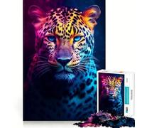 Neon Animals Jaguar Jigsaw Puzzles for Adults 1000 Mind Exercise Toy Relax Time Design Assembly (38x26cm)