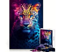 Neon Animals Jaguar Jigsaw Puzzles for Adults 1000 Mind Exercise Toy Relax Time Design Assembly (50x75cm)