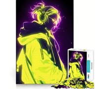 Neon Anime Boy Jigsaw Puzzles for Adults 1000 Piece Logic Boost Toy Group Joy Premium Edge Bday Surprise (38x52cm)