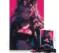 Neon Anime Fury Girl 1000 Piece Jigsaw Puzzles for Adults Jigsaw Brain Play Relax Mind Sharp Edge Premium Gift (38x26cm)