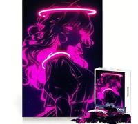Neon Anime Girl Jigsaw Puzzles for Adults 1000 Piece Logic Boost Toy Group Joy Premium Edge Bday Surprise (50x75cm)