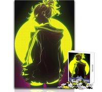 Neon Anime Girl Silhouette Jigsaws 1000 Pieces for Teenagers Strategic Thinking Learning Game Ideal Meaningful Gift for Any Event Size 38x26cm