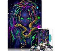 Neon Anime Snake Girl 1000 Piece Jigsaw Puzzles for Teenagers,Challenging Game Gifts for Is Ideal As A Gift for The Whole Family (38x26cm)