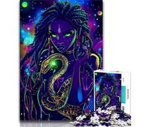 Neon Anime Snake Girl Jigsaw Puzzles for Adults 1000 Piece,Challenging Game Gifts for Is Ideal As A Gift for The Whole Family (50x75cm)