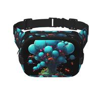 Neon Ant Colony Pattern trendy fashionable waist bag, unisex travel sports messenger bag