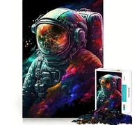 Neon Astronaut in Space 1000 Pieces Jigsaw Puzzles for Teenagers Wise Think Toy Calm Fun Clear Cut Art Collectible (50x75cm)