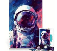 Neon Astronaut in Space Jigsaw Puzzles for Adults 1000 Piece Logic Boost Toy Group Joy Premium Edge Bday Surprise (38x52cm)