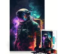 Neon Astronaut in Space Jigsaw Puzzles for Adults 1000 Pieces Logic Sense Toy Relaxing Fun Smooth Edge (38x52cm)