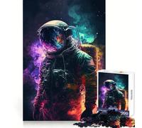 Neon Astronaut in Space Jigsaw Puzzles for Adults 1000 Pieces Logic Sense Toy Relaxing Fun Smooth Edge (38x52cm)