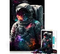 Neon Astronaut in Space Jigsaw Puzzles for Adults 1000 Pieces Strong Logic Toy Calming Play Clear Edge Artistic Gift (50x75cm)