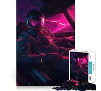 Neon Astronaut Jigsaw Puzzles for Adults1000 Piece Mind Exercise Toy Indoor Fun Precision Cut (38x52cm)