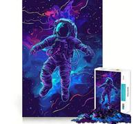 Neon Astronaut Space 1000 Piece Jigsaw Puzzles for Adults Jigsaw Brain Play Relax Mind Sharp Edge Premium Gift (50x75cm)