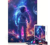 Neon Astronaut Spacestorm Jigsaw Puzzles for Adults1000 Piece Mind Exercise Toy Indoor Fun Precision Cut (38x52cm)