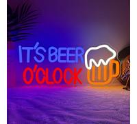 Neon Bar Sign,It's Beer O'clock LED lights for Wall Art Decor,Cheers Dimmable Neon Light Sign Backdrop for Home Bar Bedroom Club Party Man Cave,Pub Signs Gift for Men Women USB Powered（15.4"*6.7"）