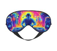 Neon Beat Uv Print Sleep Mask with Adjustable Strap, Comfortable Eye Cover for Travel, Yoga, Napping, Sleeping & Relaxation