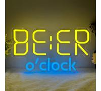 Neon Beer Bar Sign,Beer O'clock LED lights for Wall Art Decor,Cheers Dimmable Neon Light Sign Backdrop for Home Bar Bedroom Club Party Man Cave,Pub Signs Gift for Men Women USB Powered（15"*8.7"）