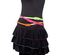 Smiffy's 80's Style Neon Belts - Multi-pack - Fancy Dress 1980s Accessory - neon belts fancy dress 1980s accessory womens ladies costume disco
