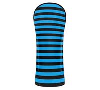 Neon Blue Black Stripes Chic Head Covers for Golf Clubs Premium Leather Headcovers with Number Tags for Driver & Fairway Woods