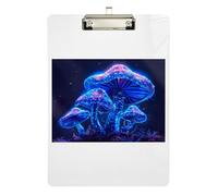 Neon Blue Mushroom Clipboard Cute Clipboards Cute Decorative Letter Size Clipboard with Low Profile Metal Clip for Classrooms, Restaurants, School 12.5 x 9 Inches