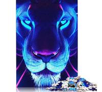 Neon Blue Tiger 500 Piece Jigsaw Puzzle for Adults & Age 18 Years Up - Family Activity Jigsaw Puzzles Educational Games Difficult And Challenge 500pcs (52x38cm)