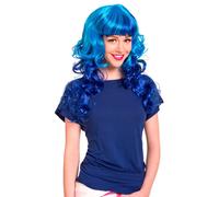 NEON BLUE WIG WITH CURLS
