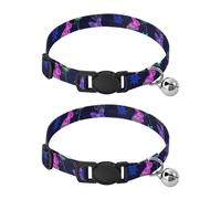 Neon Butterflies Pet Collars for Cats, 2 Pack Breakaway Cat Collars with Bell