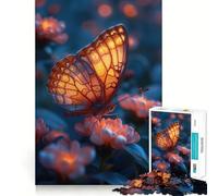 Neon Butterfly 1000 Piece Jigsaw Puzzle for Adults Logic Toy Relaxing Fun Design Assembly Santa Wish Gift (38x52cm)