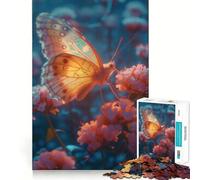 Neon Butterfly 1000 Piece Jigsaw Puzzles for Adults Jigsaw Fine Logic Toy Quiet Fun Neat Edge Memorable Gift (50x75cm)