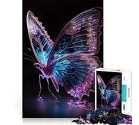 Neon Butterfly 1000 Piece Jigsaw Puzzles for Adults Teenagers Mind Puzzle Stress Free Art Assembly Thoughtful Gift (50x75cm)