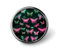 Neon Butterfly Backpack Pin Cute Brooch Decoration Brooches for Women Mens Lapel Pins for Suits Fashion Button Badges for Hat Backpacks Purses Jackets Shirt Suit Lapels-Circular