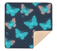 Neon Butterfly Garden Soft Thick Baby Gym & Activity Mat for Indoor Outdoor 1-Piecing Playroom Activity Mat for Baby Toddler Infant, 50'' x 50''