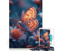 Neon Butterfly Jigsaw Puzzles for Teenagers 1000 Pieces Fine Logic Toy Soft Relax Neat Edge Premium Gift (50x75cm)
