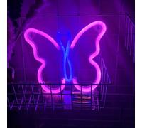 Neon Butterfly Sign Battery Powered Butterfly LED Neon Night Light, USB Operated Wall Decor Butterfly Neon Light for Home Decor Living Room Bar Party Best Creative Gift
