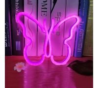 Neon Butterfly Sign Battery Powered Butterfly LED Neon Night Light, USB Operated Wall Decor Butterfly Neon Light for Home Decor Living Room Bar Party Best Creative Gift