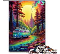 Neon Car in Nature 1000 Piece Jigsaw Puzzle for Adults And Teenagers, Staycation Kill Time Enhance Love between Couples (26x38cm)