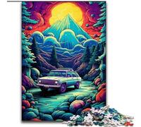 Neon Car in Nature 1000 Piece Jigsaw Puzzle for Adults And Teenagers, Toys Educational Games Stress Relieving Wishlist with Santa Claus (50x75cm)