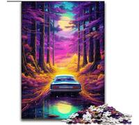 Neon Car in Nature 1000 Piece Jigsaw Puzzle for Adults Teens, for Age 14+ Fun Games Fun Activities at Home, Birthday Gifts, Travel Gifts (26x38cm)