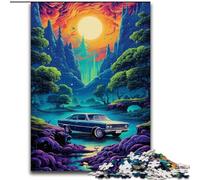 Neon Car in Nature Jigsaw Puzzles for Teenagers 1000 Pieces, Suitable for Ages 14 And Up Family Fun It Is Ideal As A Gift for The Whole Family (26x38cm)