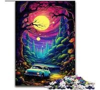 Neon Car in Nature Jigsaw Puzzles for Teenagers, Challenging Game And Family Play Birthday Present, Gifts, Wall Art (50x75cm)
