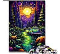 Neon Car in Nature Jigsaws Puzzles 1000 Pieces for Teenagers Gifts, Art Interesting Stress Reduction Wishlist with Santa Claus for Age 14 (50x75cm)
