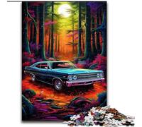 Neon Car in Nature Jigsaws Puzzles 1000 Pieces for Teenagers Gifts, for Educational Game Challenge Toy Birthday Present, Gifts, Wall Art (50x75cm)